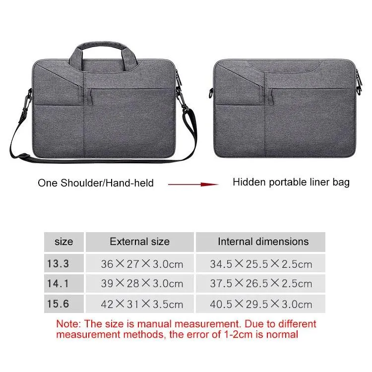 15.6 Inch Laptop Handbag With Hidden Strap And Suitcase Belt - Waterproof And Tear-Resistant