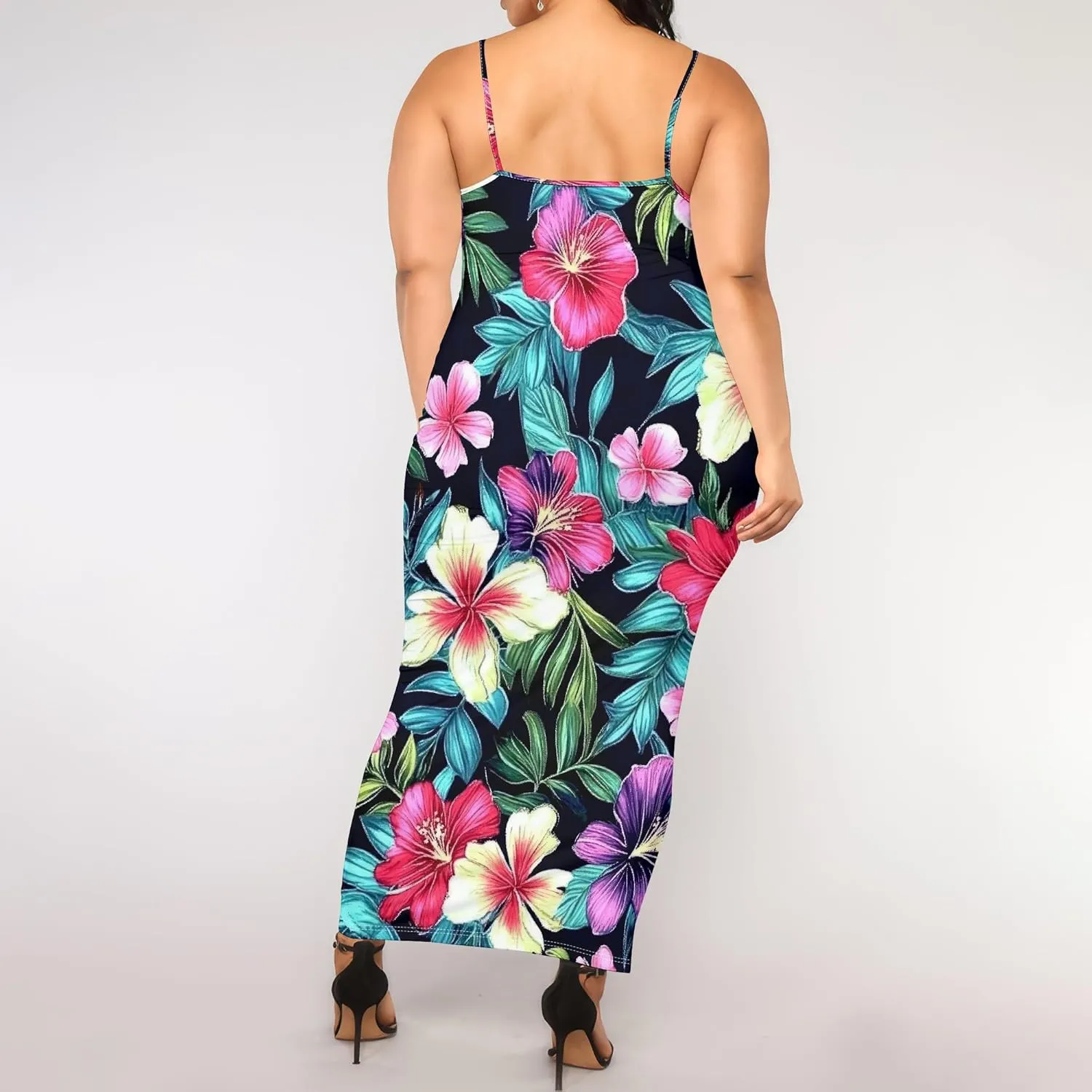 2025 Women Sexy Spaghetti Strap Lang Dress Camisole Sundress Summer Floral Plus Size Dresses Wedding Guests Outfits