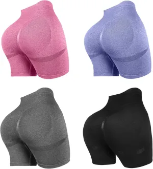 4 Piece Women Workout Shorts Tie Dye High Waist Butt Lift Shorts Tight Women Workout Gym Yoga Sports Shorts