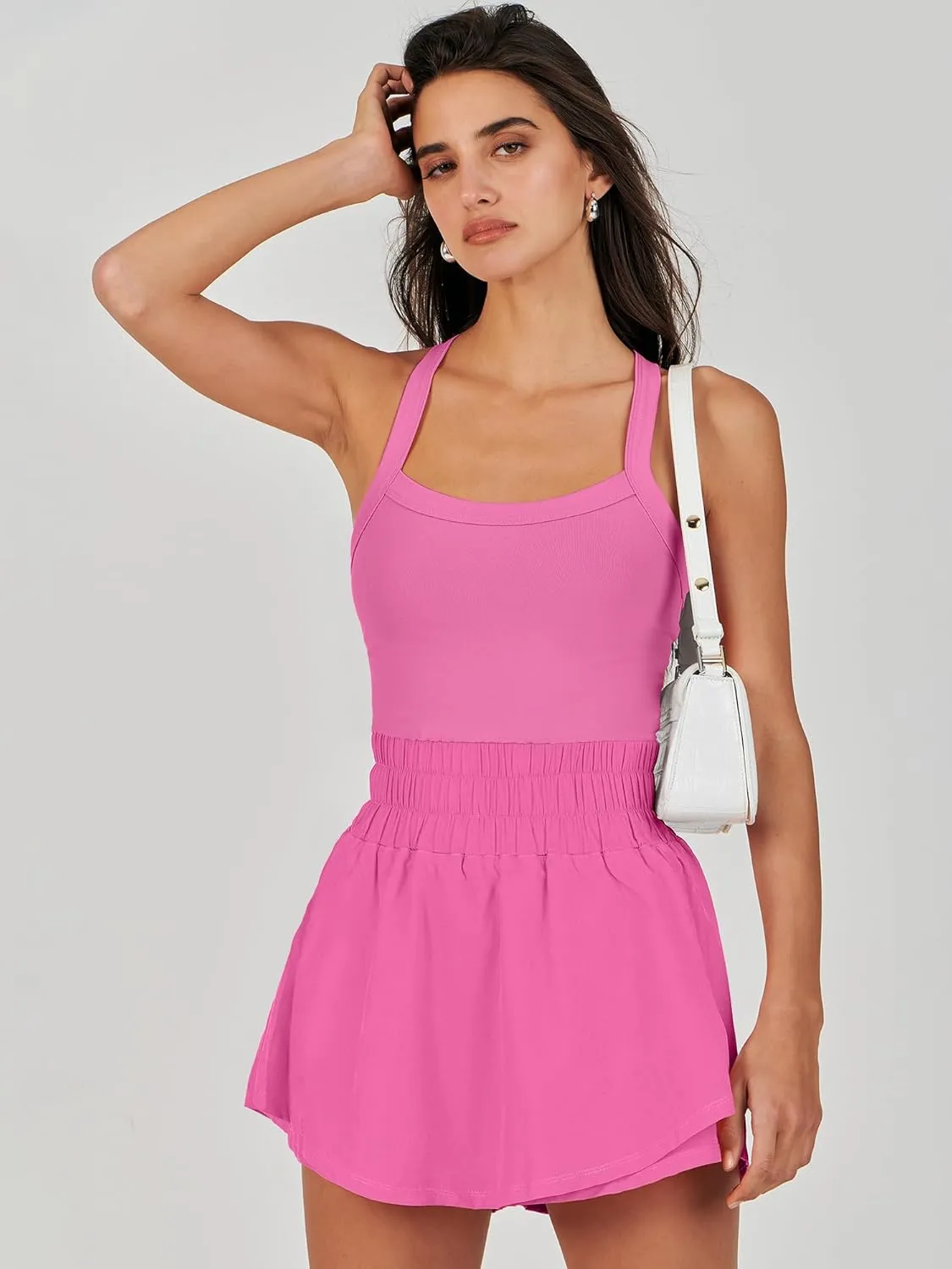 ANRABESS Womens Mini Tennis Dresses Skort Summer Sleeveless One Piece Workout Romper Dress with Shorts Athletic 2025 Outfit