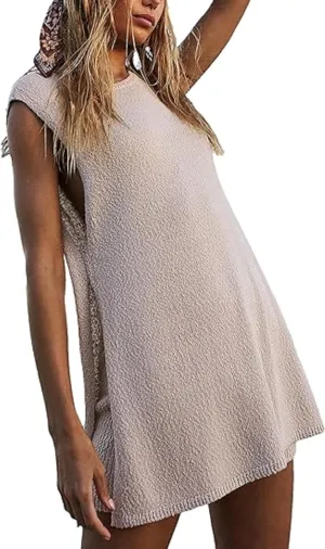Aonoapll Women Summer Sweater Shorts Set Knit Sleeveless Slit Tank Top Shorts Matching Set 2 Piece Pj Sets Loungewear