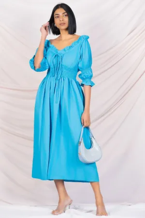 Blue Off Shoulder Dress