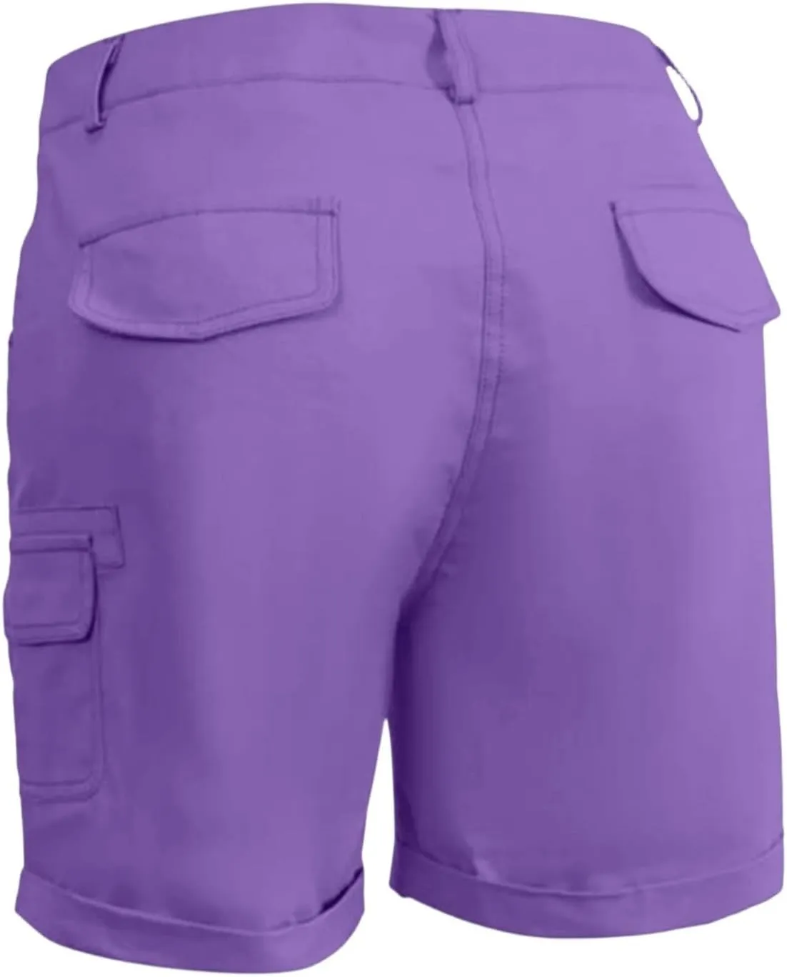 Cargo Shorts for Women Casual Summer High Waisted Jean Shorts with Pockets Knee Length Pull On Hiking Outfits