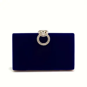 Clutch Diamante Circles Navy