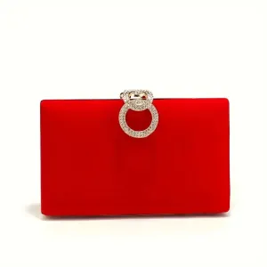 Clutch Diamante Circles Red