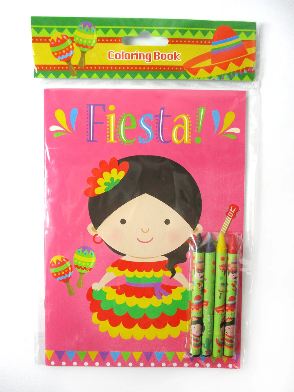 Fiesta Coloring Books with Crayons Party Favors - Set of 6 or 12