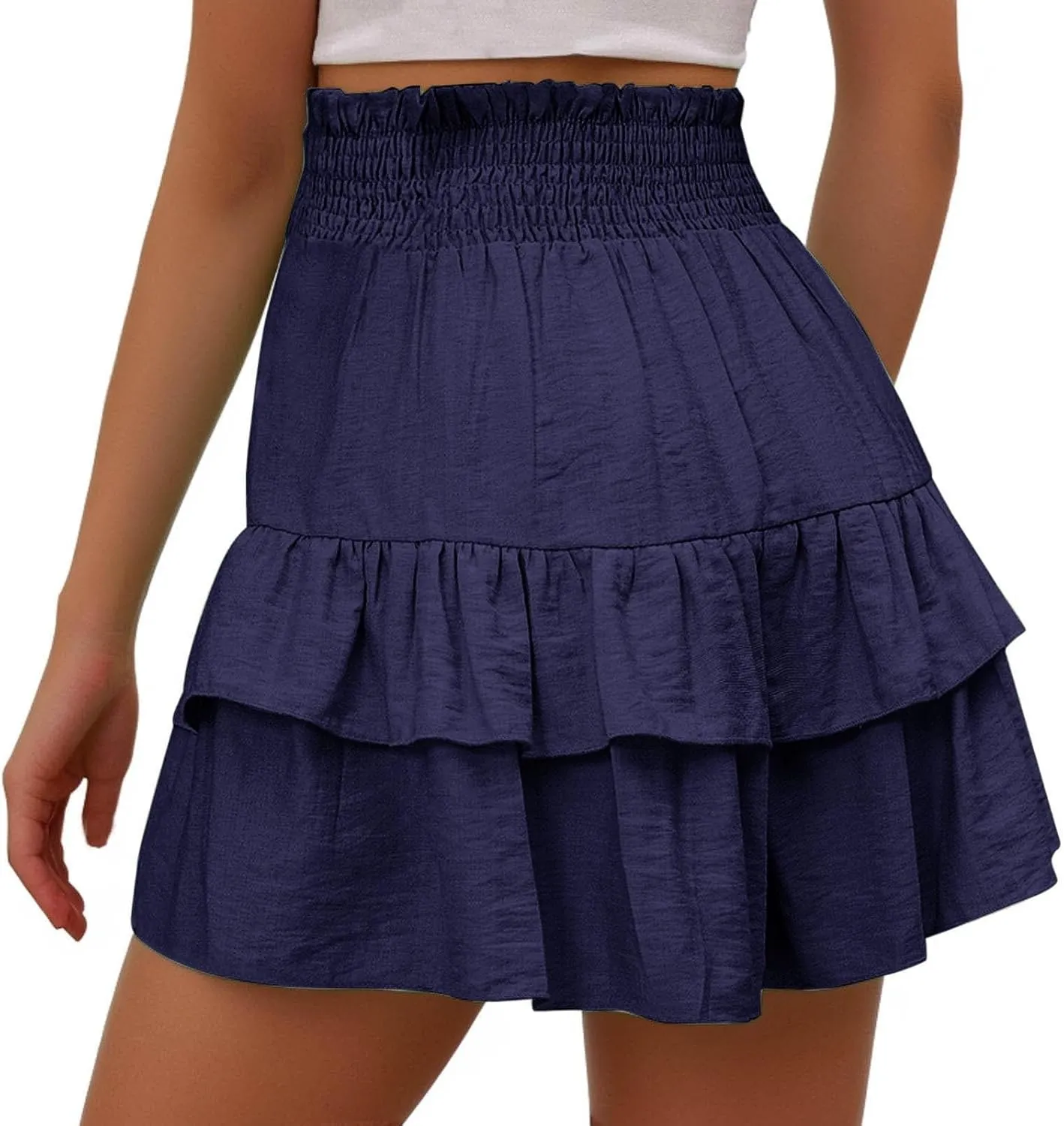 Flowy Shorts for Women Casual Boho Floral Skorts Ruffle Mini Skirts Running Tennis Butterfly Shorts Skorts Shorts
