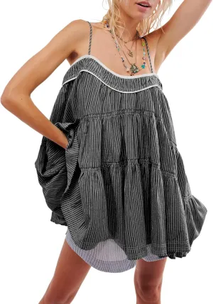 Gacaky Women's Summer Mini Dress Casual Loose Sleeveless Adjustable Straps Swing Mini Dress