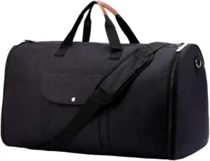 Garment Duffle Bag Suit Bag Garment Bag Overnight Bag Carry on Bag Multipurpose Waterproof Large Tote Luggage Bag Travel Bag, Black