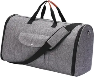 Garment Duffle Bag, Travel Bag, Convertible Carry on Garment Bag, Multipurpose Large Capacity Tote Waterproof Travel Suit Bag, Gray
