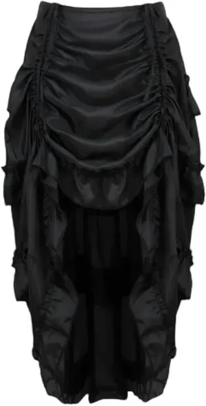 Gothic Corset with Skirt Shirring Pleated Party Long Skirt High Low Costumes Punk Women Plus Size