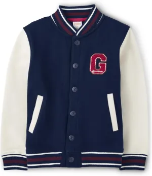 Gymboree Boys' and Toddler Embroidered Varsity Fall Jacket