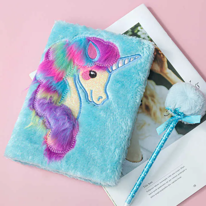 Hardcover Set 2021 New Unicorn Cartoon Kids and Plush for Student School .. مجموعة غلاف مقوى 2021 جديدة للأطفال من الرسوم المتحركة وحيد القرن والقطيفة للطلاب والمدرسة