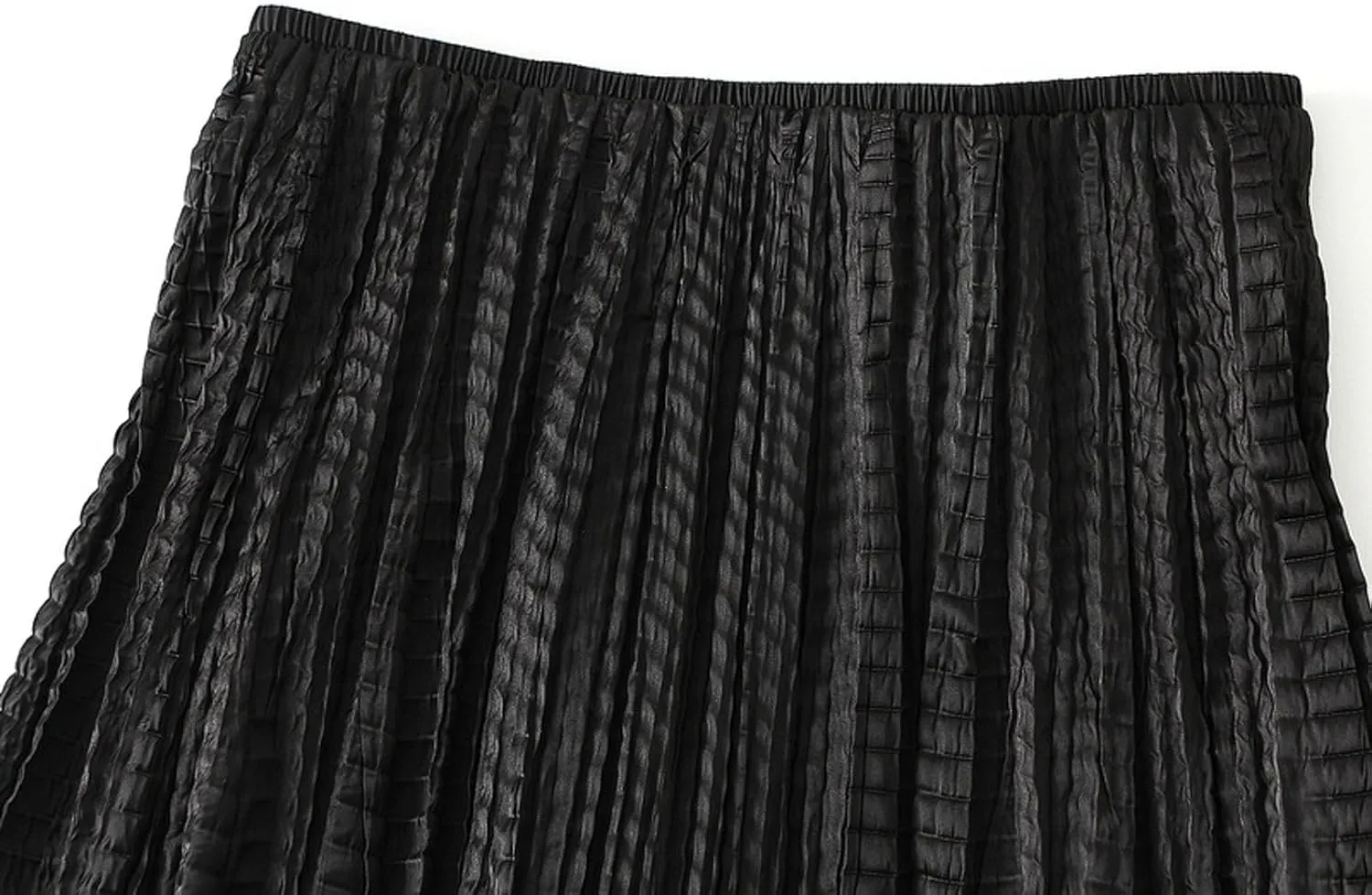 High Waist A-Line Skirt for Women Textured Pleated Elegant Midi Skirts Spring Summer Casual Boho Skirt