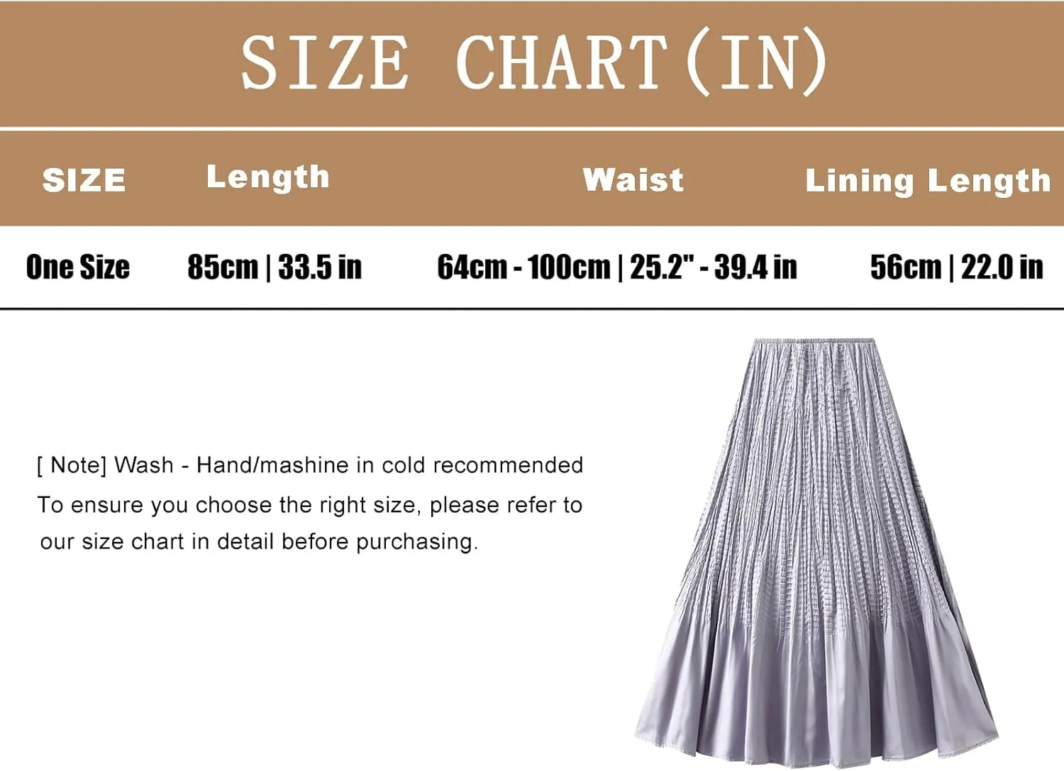 High Waist A-Line Skirt for Women Textured Pleated Elegant Midi Skirts Spring Summer Casual Boho Skirt