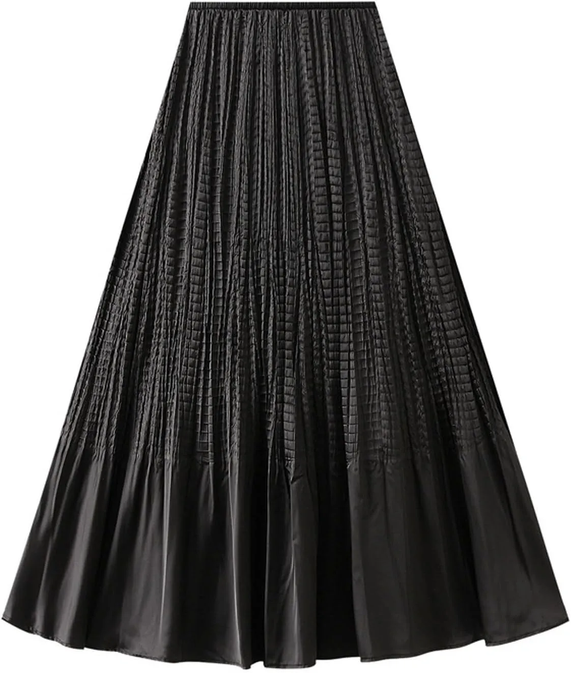 High Waist A-Line Skirt for Women Textured Pleated Elegant Midi Skirts Spring Summer Casual Boho Skirt
