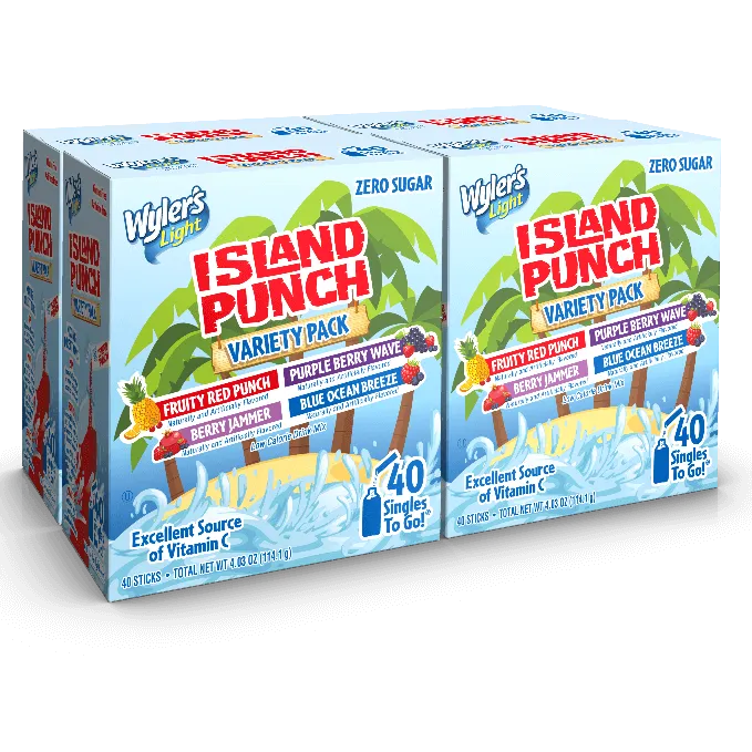 Island Punch Zero-Sugar Singles To Go Variety Pack Drink Mix, 40CT