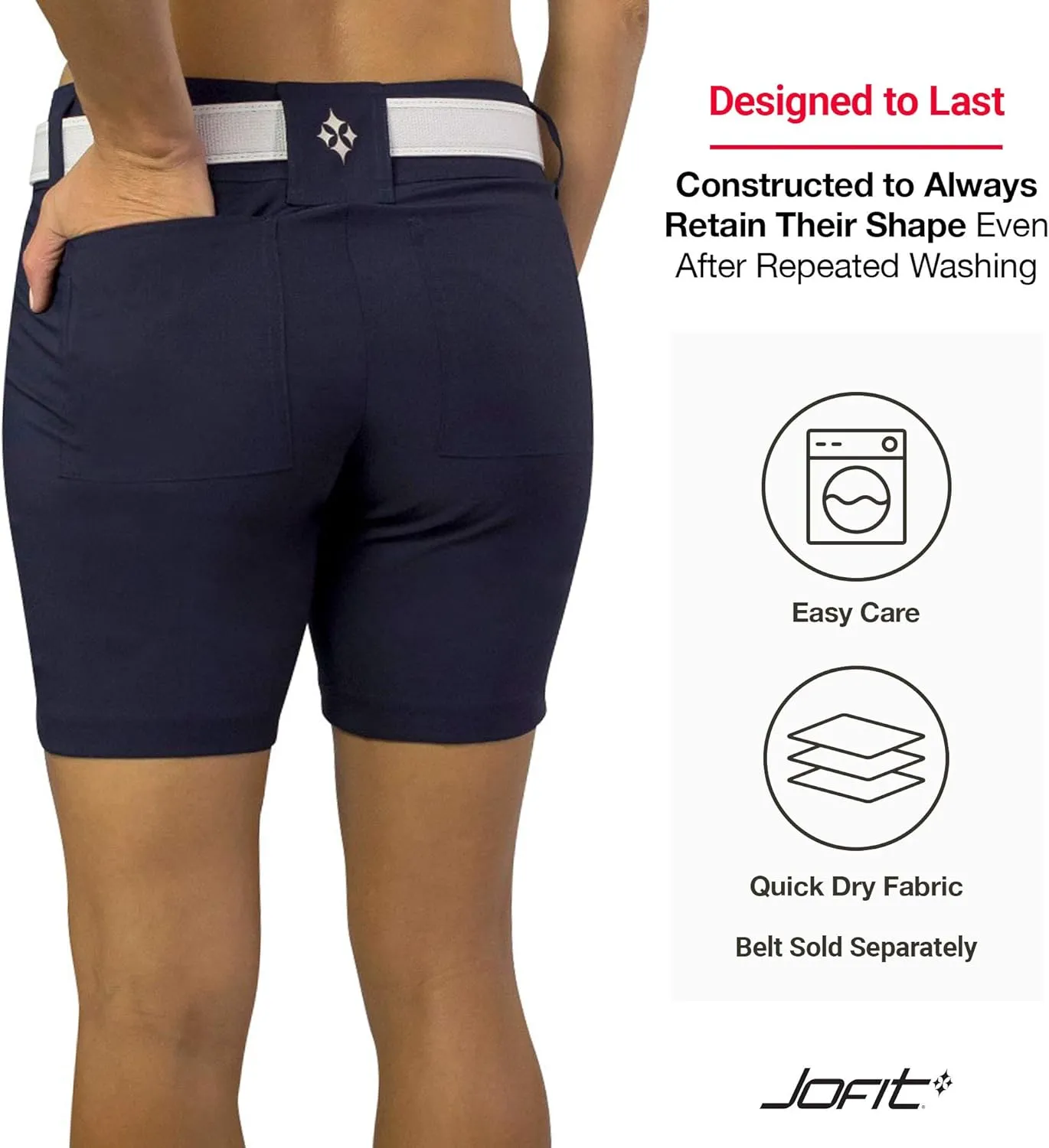 Jofit Apparel Golf Shorts Womens Athletic Clothing, Everyday Shorts for Casual or Sportswear