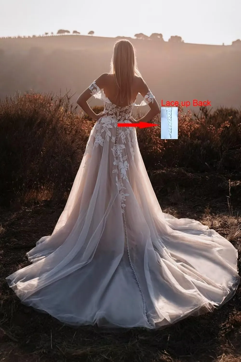 Lace Appliques V Neck Long Boho Bride Dress with Train Beach Mermaid Wedding Dresses for Bride 2025