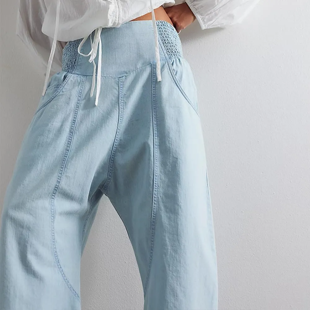 loveimgs Barrel Jeans for Women Wide Leg Mid Rise Denim Pants Baggy Casual Cropped Loose Fit Harem Pants