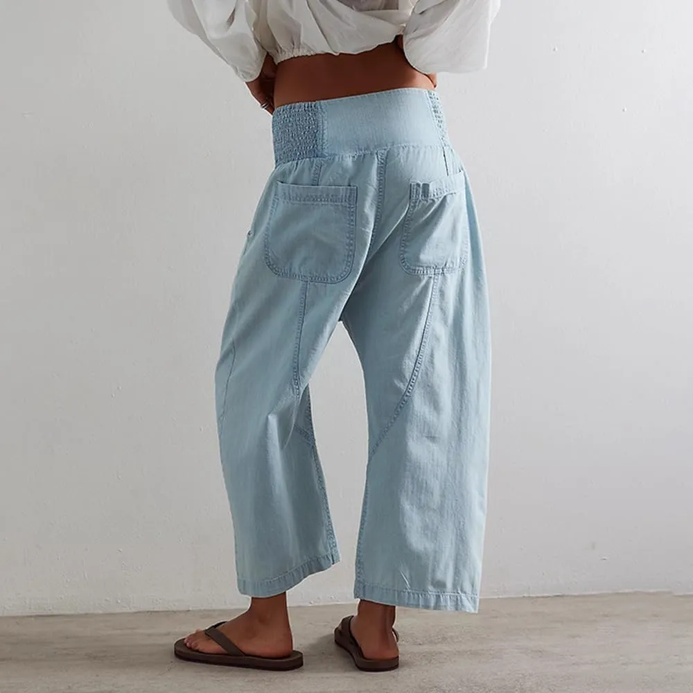 loveimgs Barrel Jeans for Women Wide Leg Mid Rise Denim Pants Baggy Casual Cropped Loose Fit Harem Pants