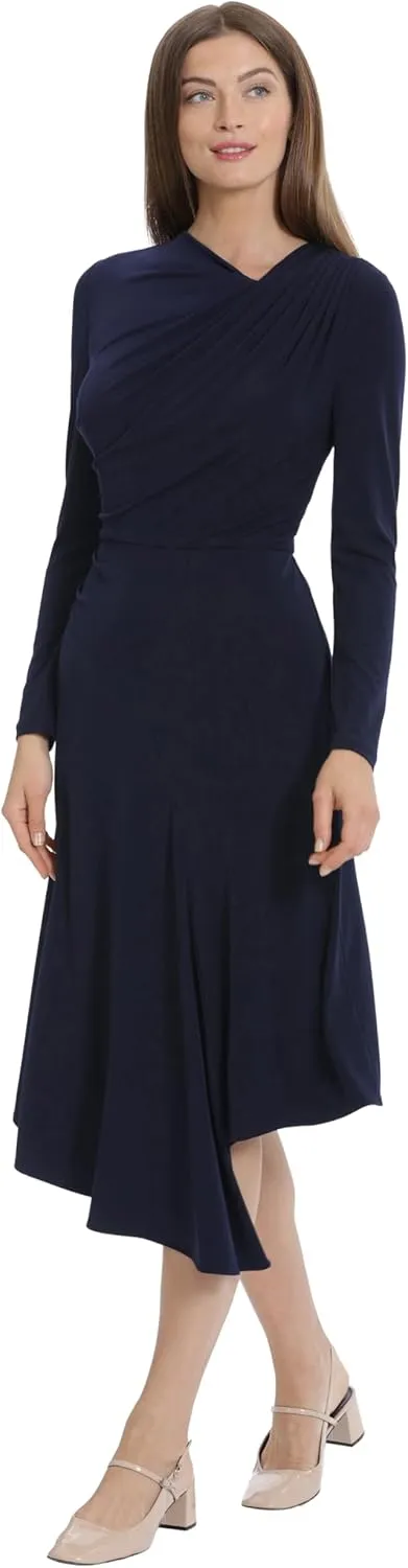 Maggy London Women's Curved Seam Detail Asymmetric Hem Part Event Occasion Guest of