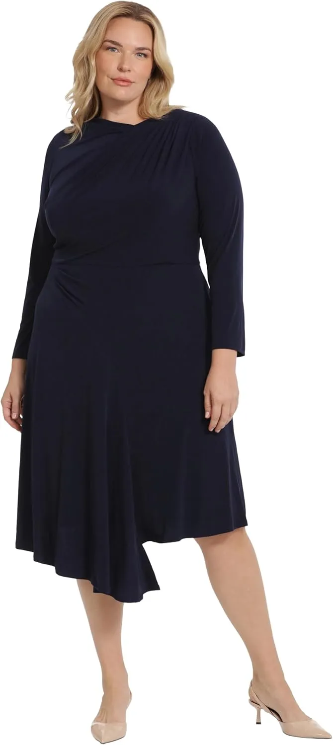 Maggy London Women's Curved Seam Detail Asymmetric Hem Part Event Occasion Guest of