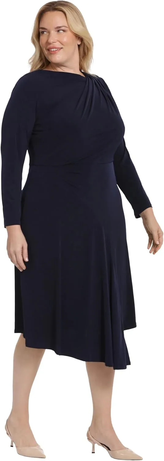 Maggy London Women's Curved Seam Detail Asymmetric Hem Part Event Occasion Guest of