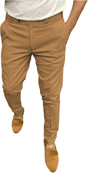 Mens Cotton Blend Chino Pants Slim Fit Flat Front Stretch Skinny Tapered Business Dress Pants Fashion Casual Trousers