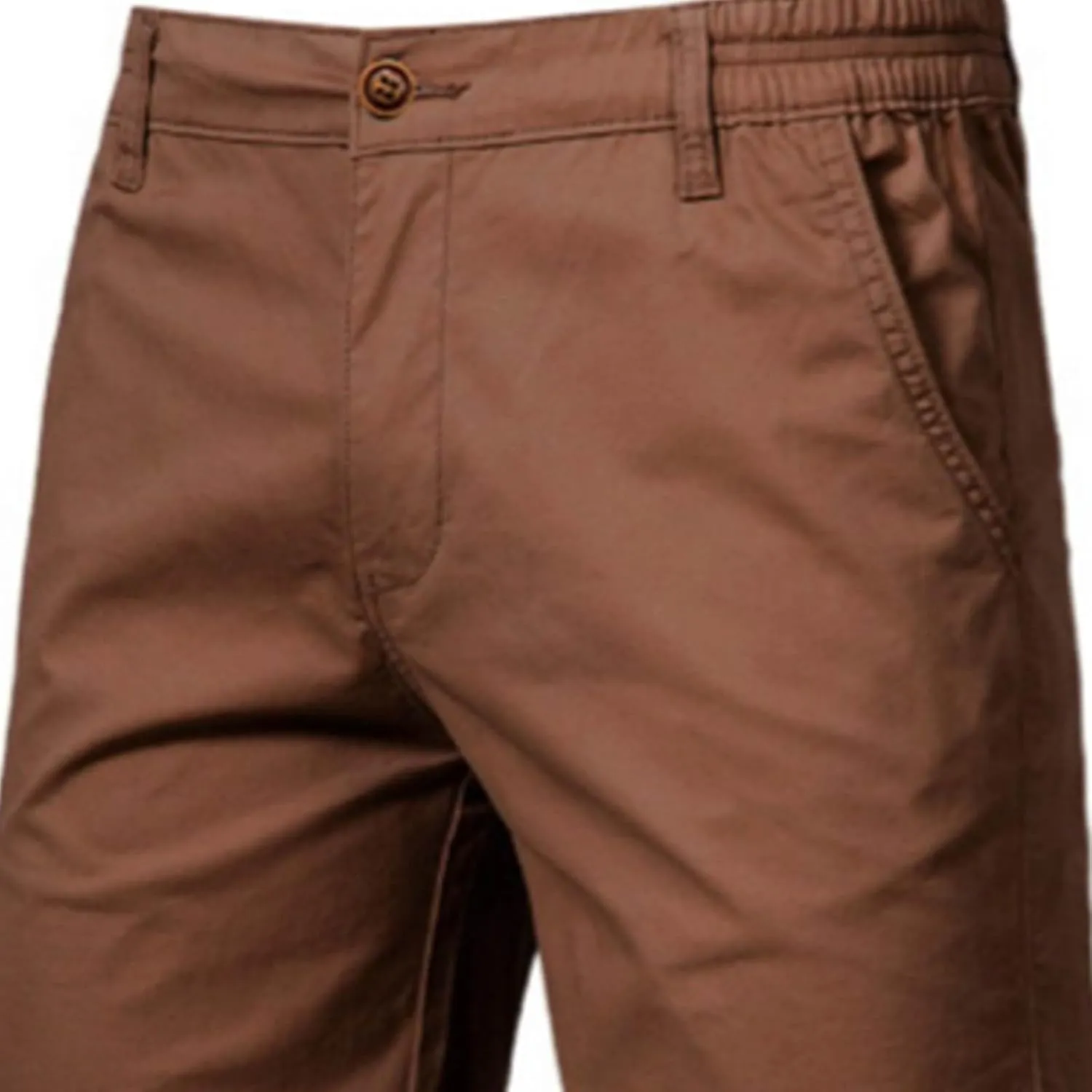 Men's Stretch Chino Short Slim Fit 10" Inseam Flat Front Shorts Summer Solid Lightweight Casual Shorts with Pocket