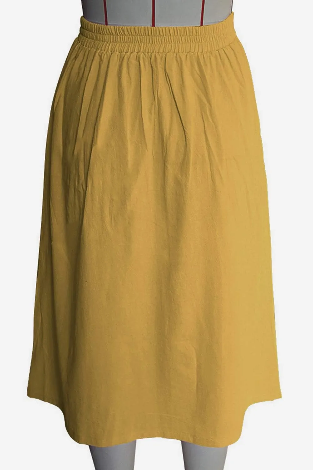 Meyeeka Womens Casual High Waist Flared A-line Skirt Pleated Midi Skirt with Pocket