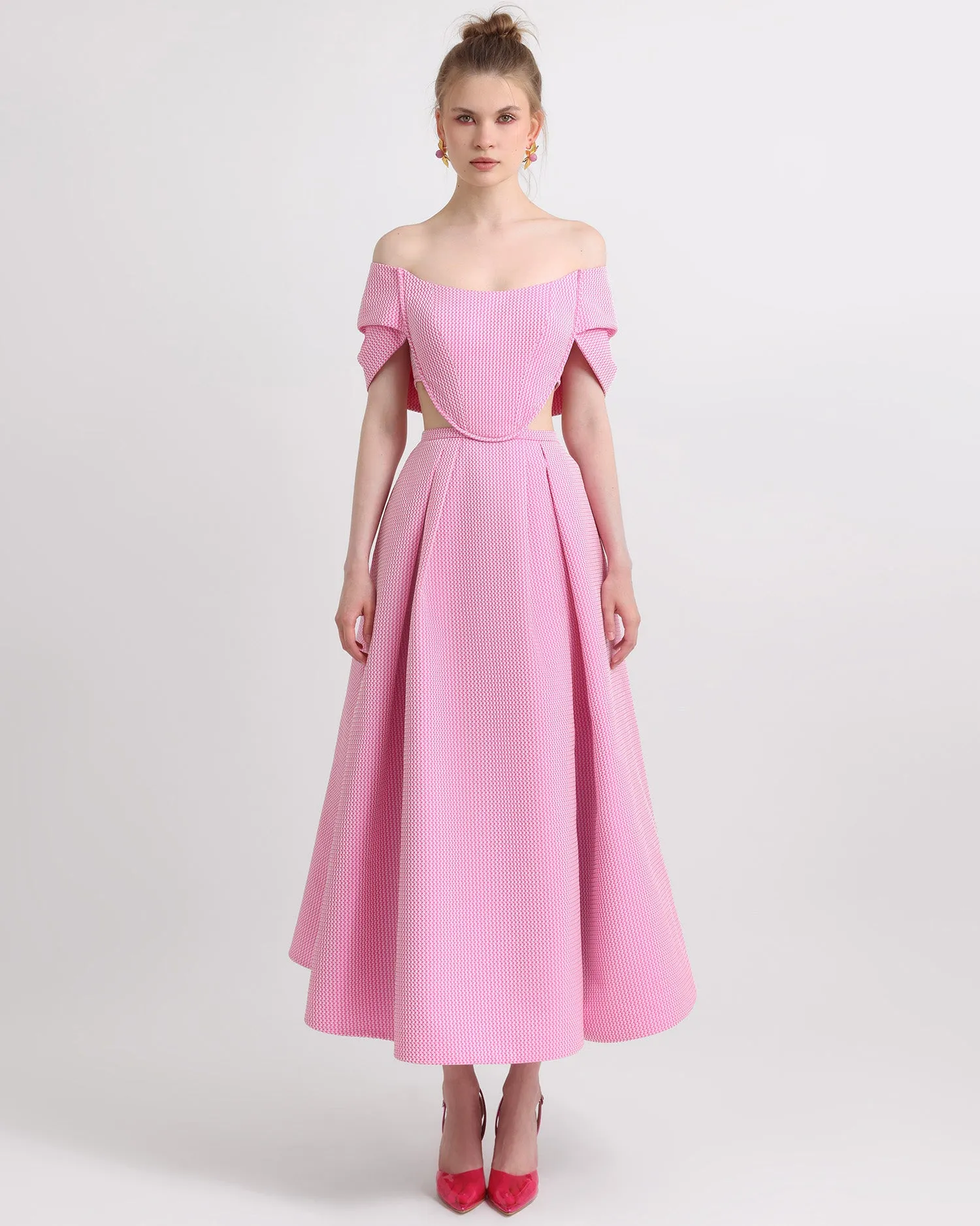 Off-Shoulder Dress with Draping