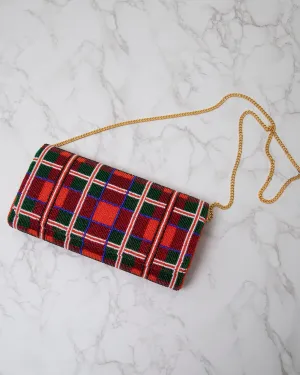 Red Multi - Plaid Clutch - Tiana Designs