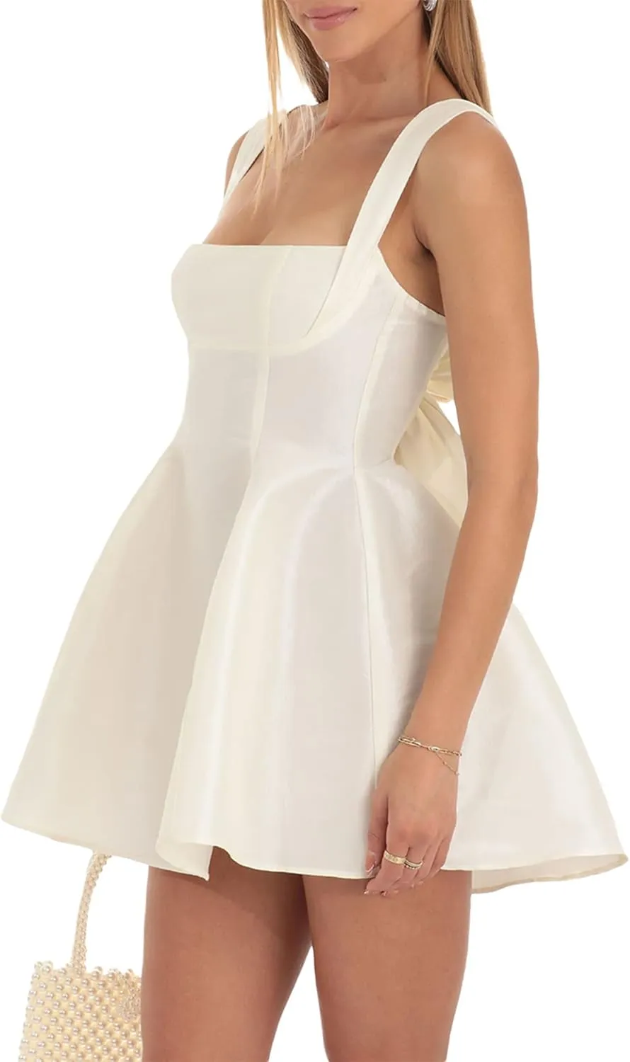 Sexy Dresses for Women Sleeveless Spaghetti Strap Mini Club Party Dress Backless Ruffle Hem Slip Dress