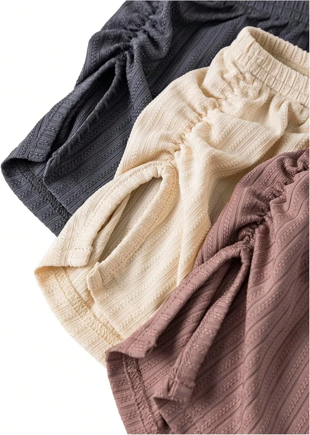 SHENHE Women's 3 Pack Soft Pajama Shorts Elastic Waist Solid Lounge Shorts Sleepwear