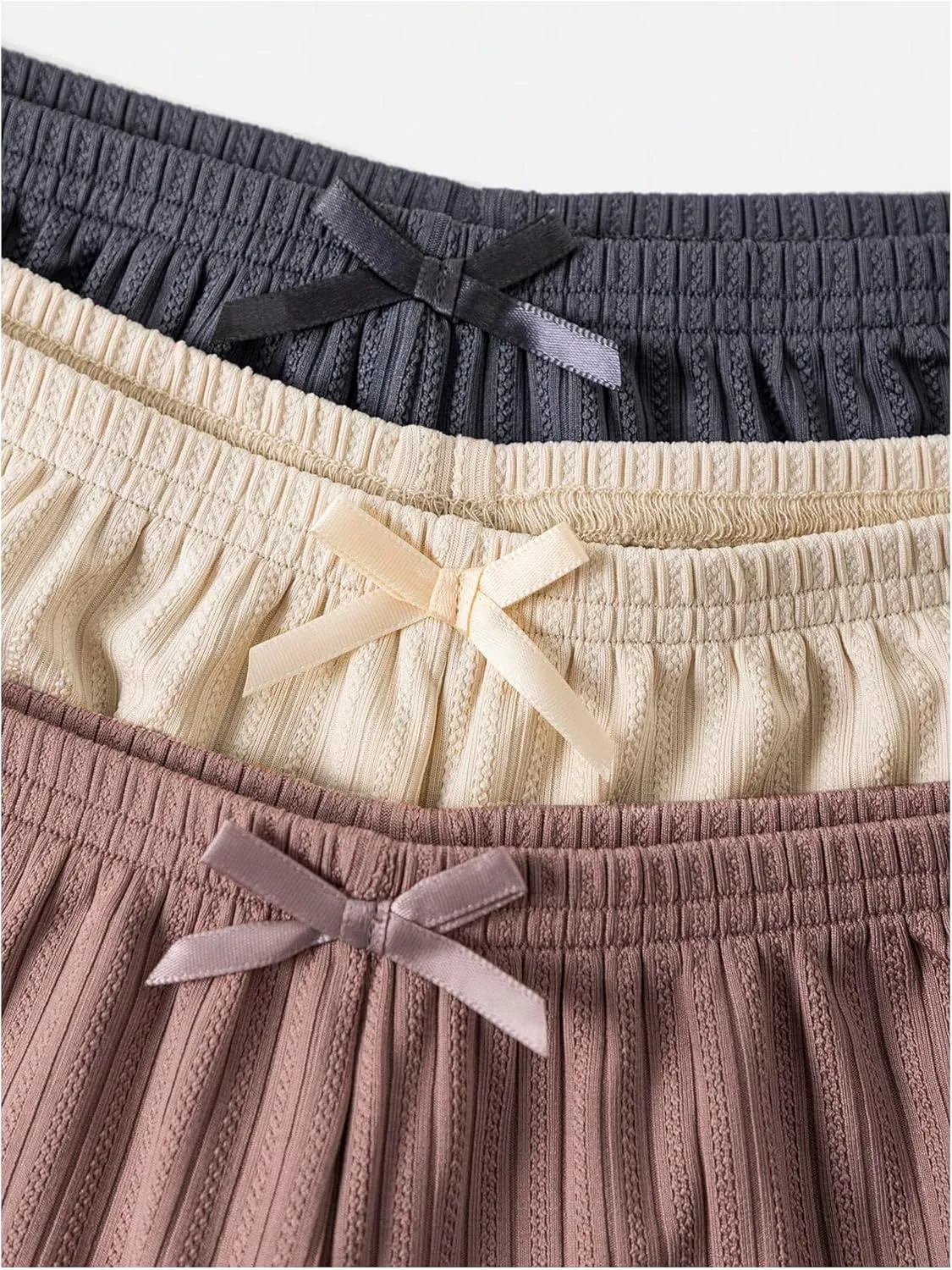 SHENHE Women's 3 Pack Soft Pajama Shorts Elastic Waist Solid Lounge Shorts Sleepwear