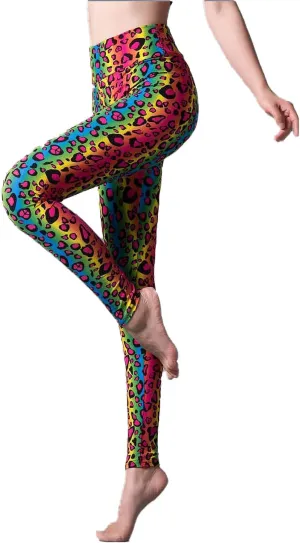 Spring Women's Leopard Pants Stretch Leggings Printed Striped Pants Camouflage Trousers for Workout Running Yoga