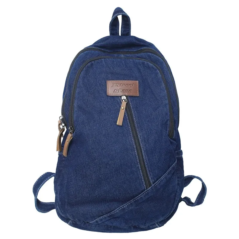 Uniwim Denim Backpacks Y2K Women's Backpack Canvas Shoulders Bag Sports Knapsack Quality Packbag Vintage Rucksack Student Jeans Mochila