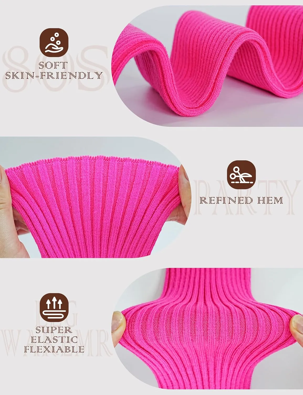 v28 Women Juniors Neon Ribbed Leg Warmers for 80s Eighty's Party Sports Yoga