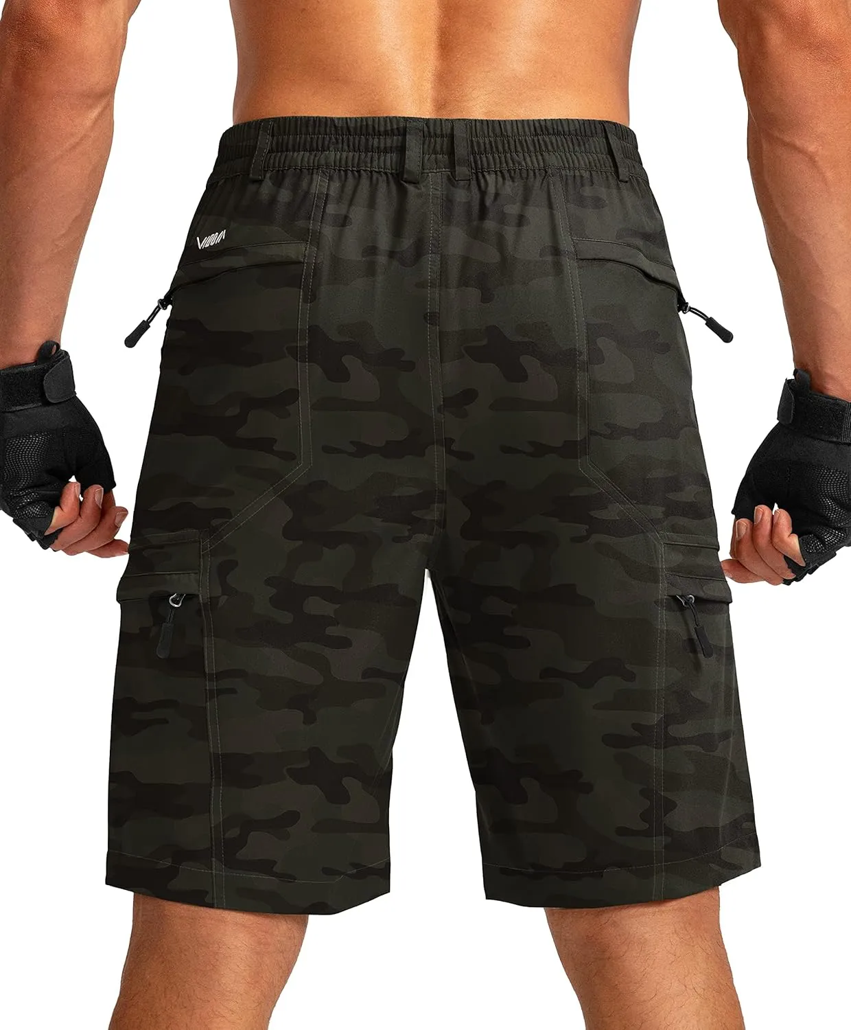 Viodia Men's Hiking Cargo Shorts with 6 Pockets Quick Dry Lightweight Stretch Shorts for Men Outdoor Fishing Golf Shorts