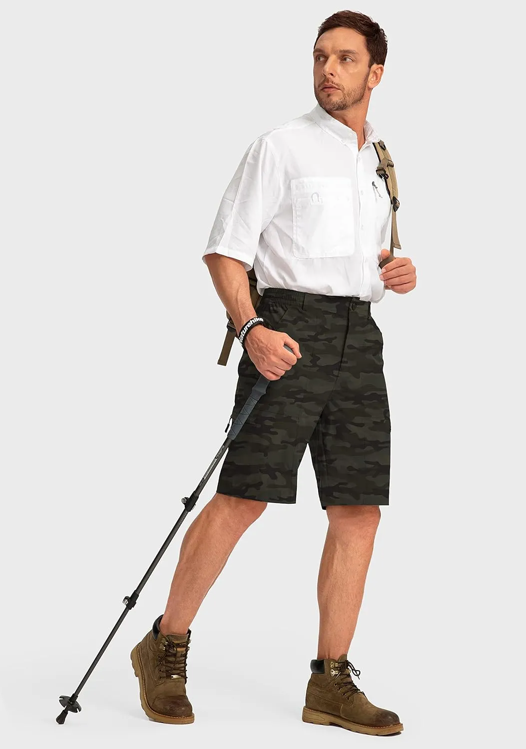 Viodia Men's Hiking Cargo Shorts with 6 Pockets Quick Dry Lightweight Stretch Shorts for Men Outdoor Fishing Golf Shorts