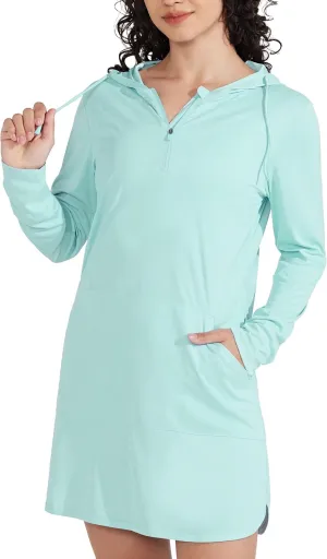 Willit Women's UPF 50  Swim Cover-Up Dress Hooded Beach Sun Long Sleeve Swimwear Quick Dry SPF Swim Shirts
