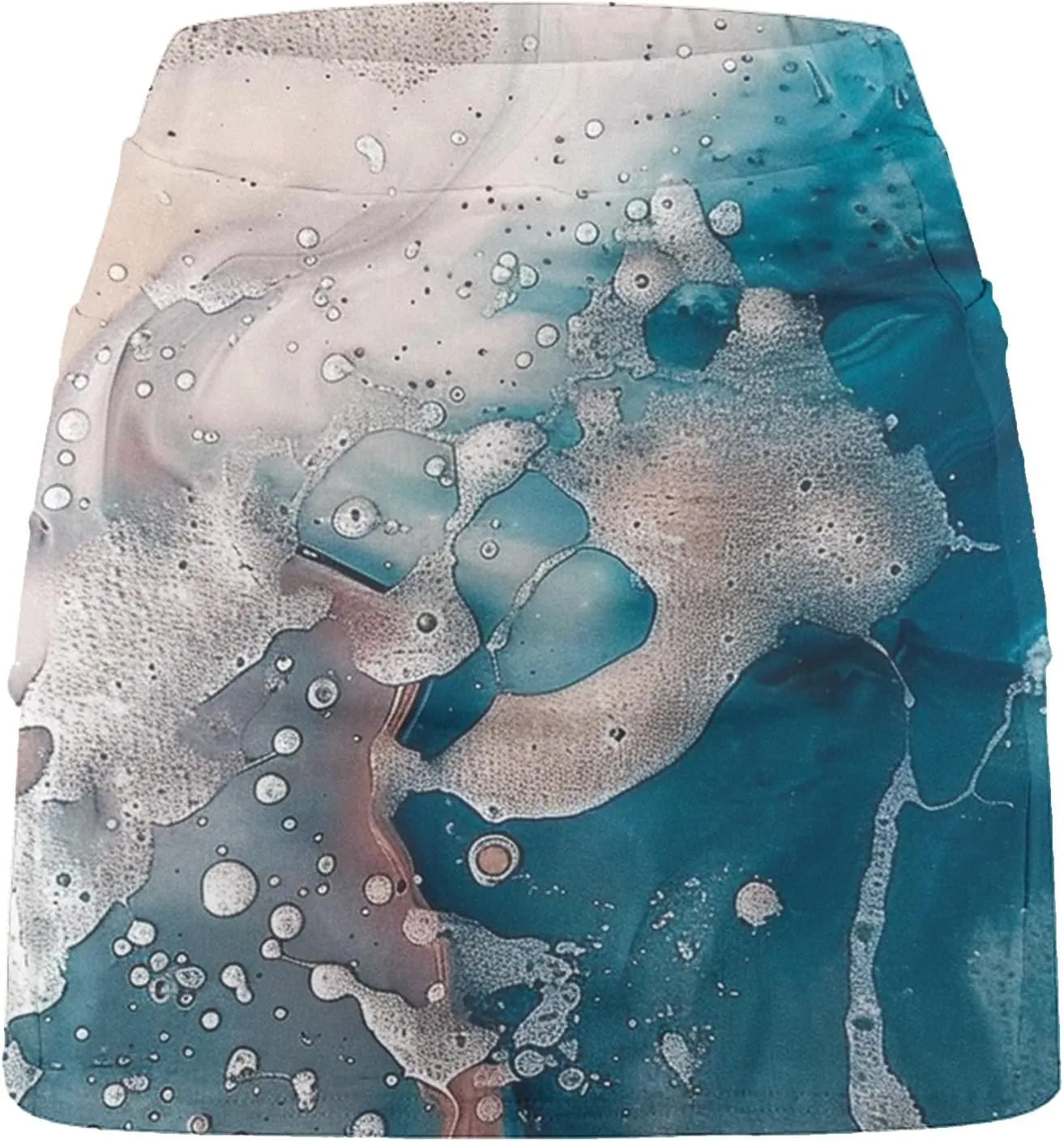 Womens Golf Skorts Skirts Tie Dye Printed High Waisted Tennis Skirt with Shorts Sports Bottoming Skirts