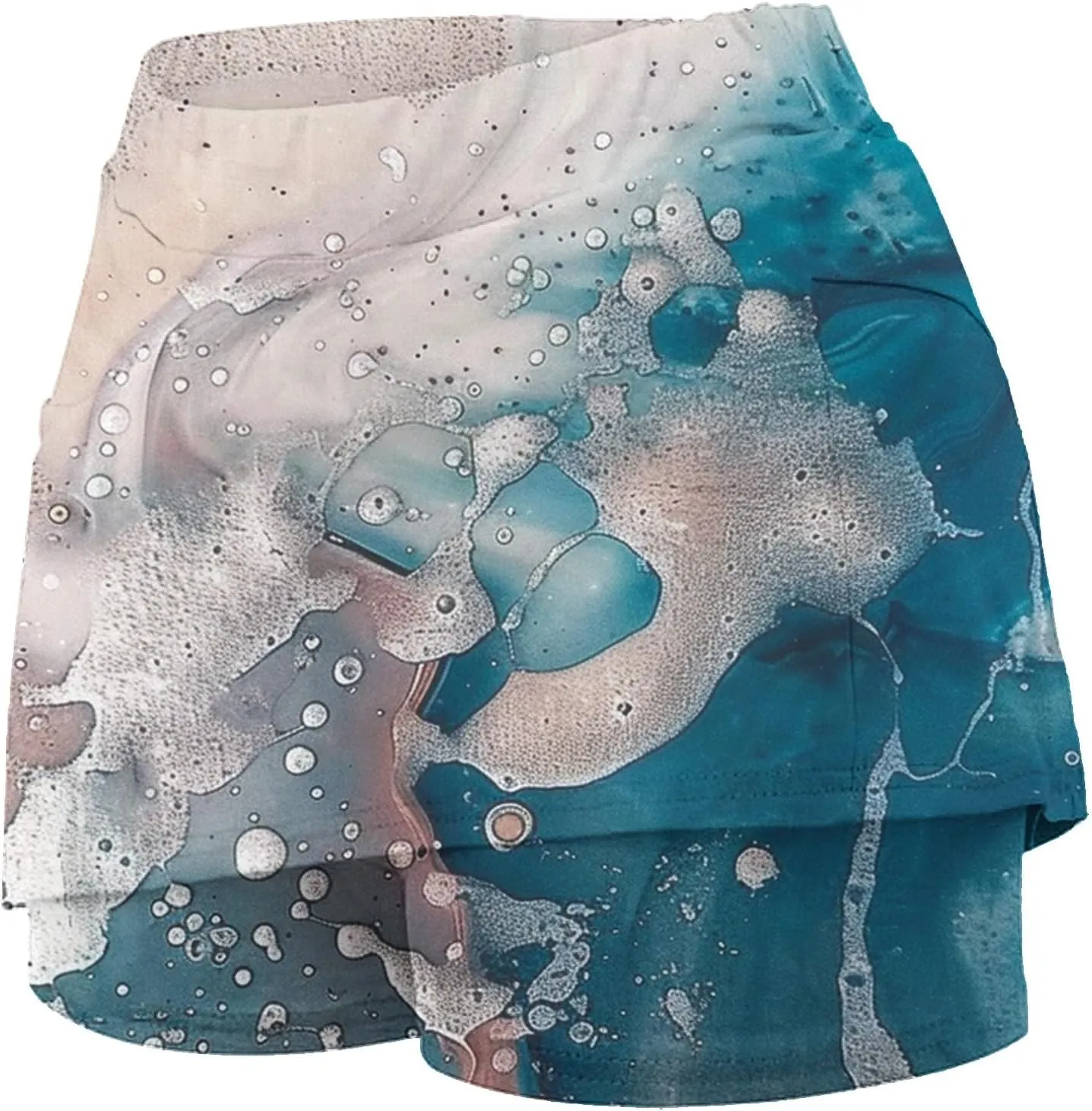 Womens Golf Skorts Skirts Tie Dye Printed High Waisted Tennis Skirt with Shorts Sports Bottoming Skirts