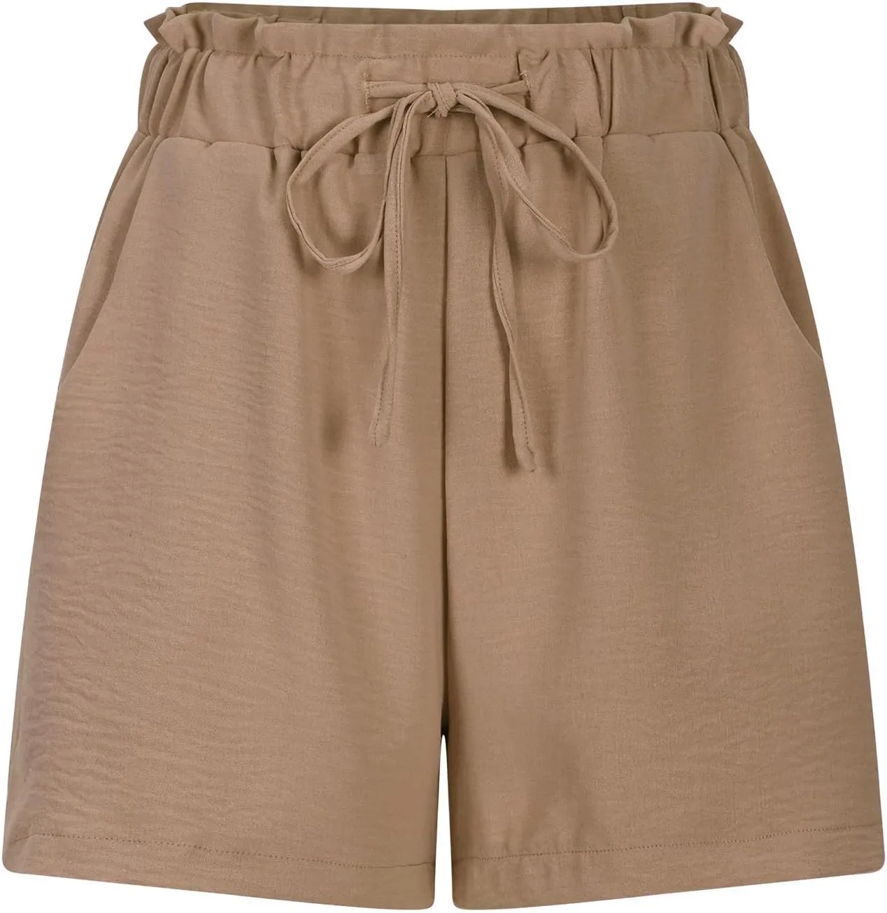 Womens Shorts Casual High Waisted Wide Leg Cute Ruffle Waist Drawstring Shorts 2025 Vacation Outfits for Women