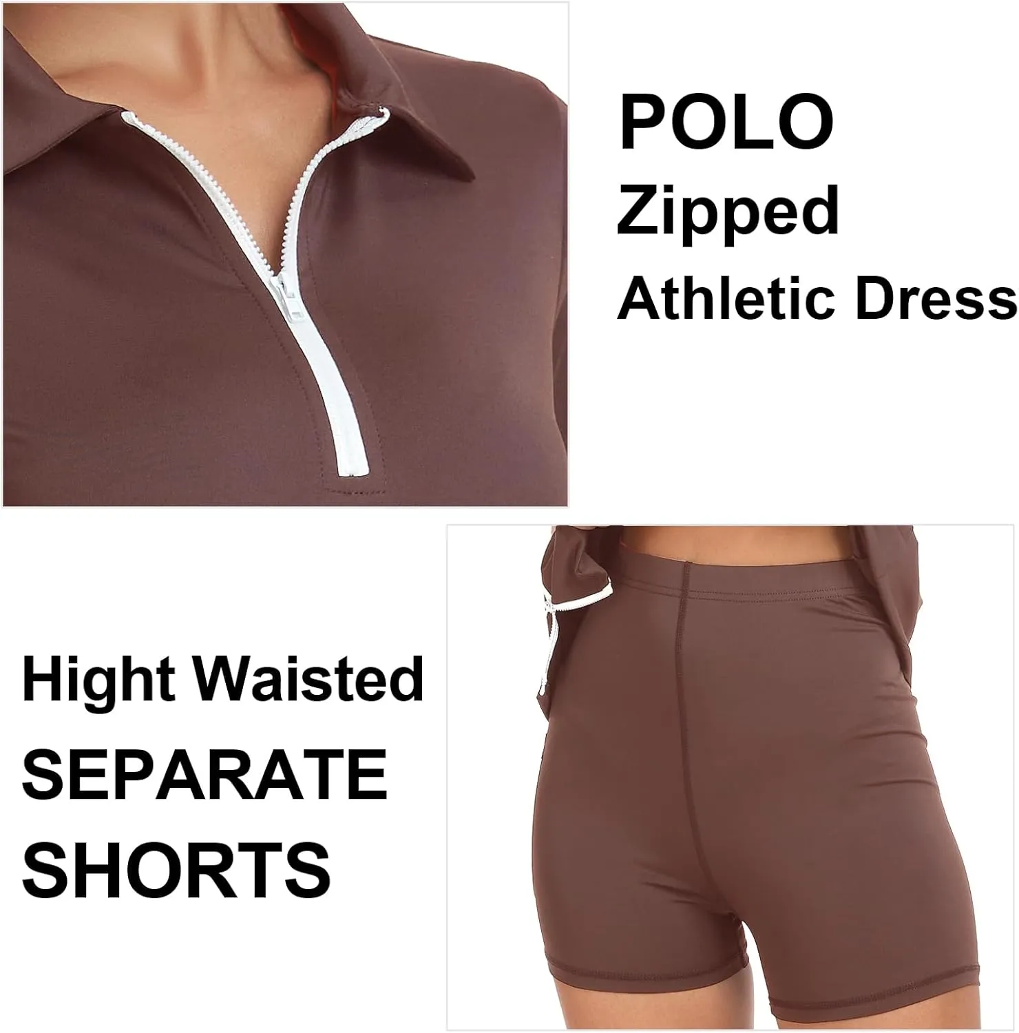 Womens Two Piece Tennis Golf Dress Active Athletic Exercise Sports Wear Dresses for Women with Pocket Separate Shorts