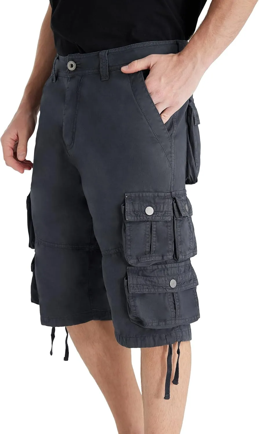YGREYG Mens Cargo Shorts Long Capri Below The Knee Shorts 3/4 Relaxed Fit Long Shorts with Pockets