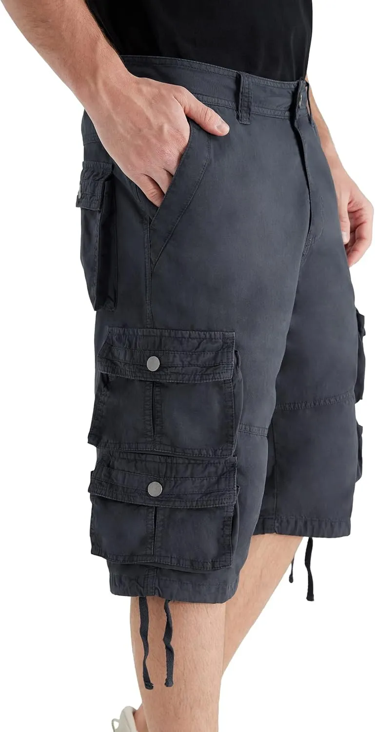 YGREYG Mens Cargo Shorts Long Capri Below The Knee Shorts 3/4 Relaxed Fit Long Shorts with Pockets