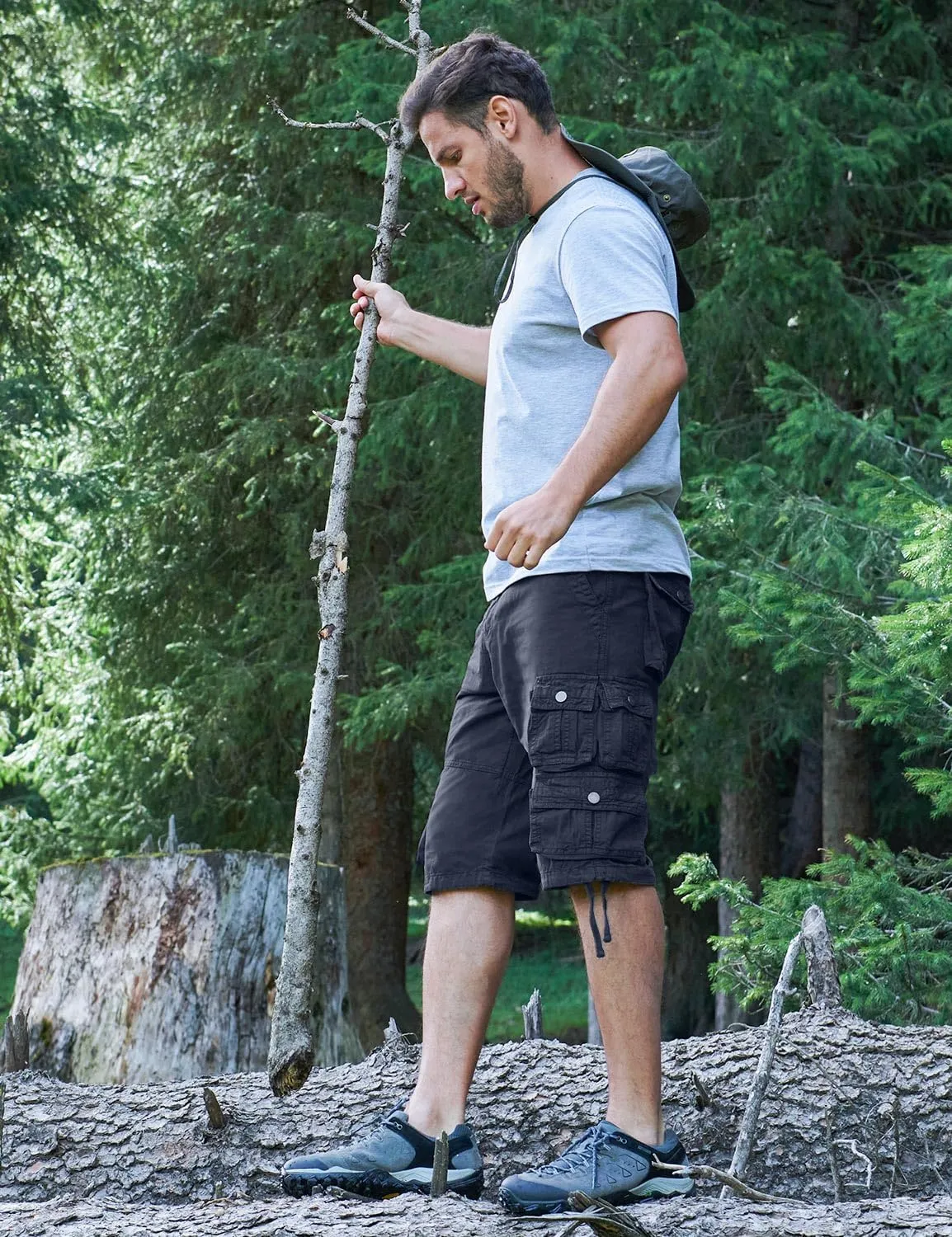 YGREYG Mens Cargo Shorts Long Capri Below The Knee Shorts 3/4 Relaxed Fit Long Shorts with Pockets