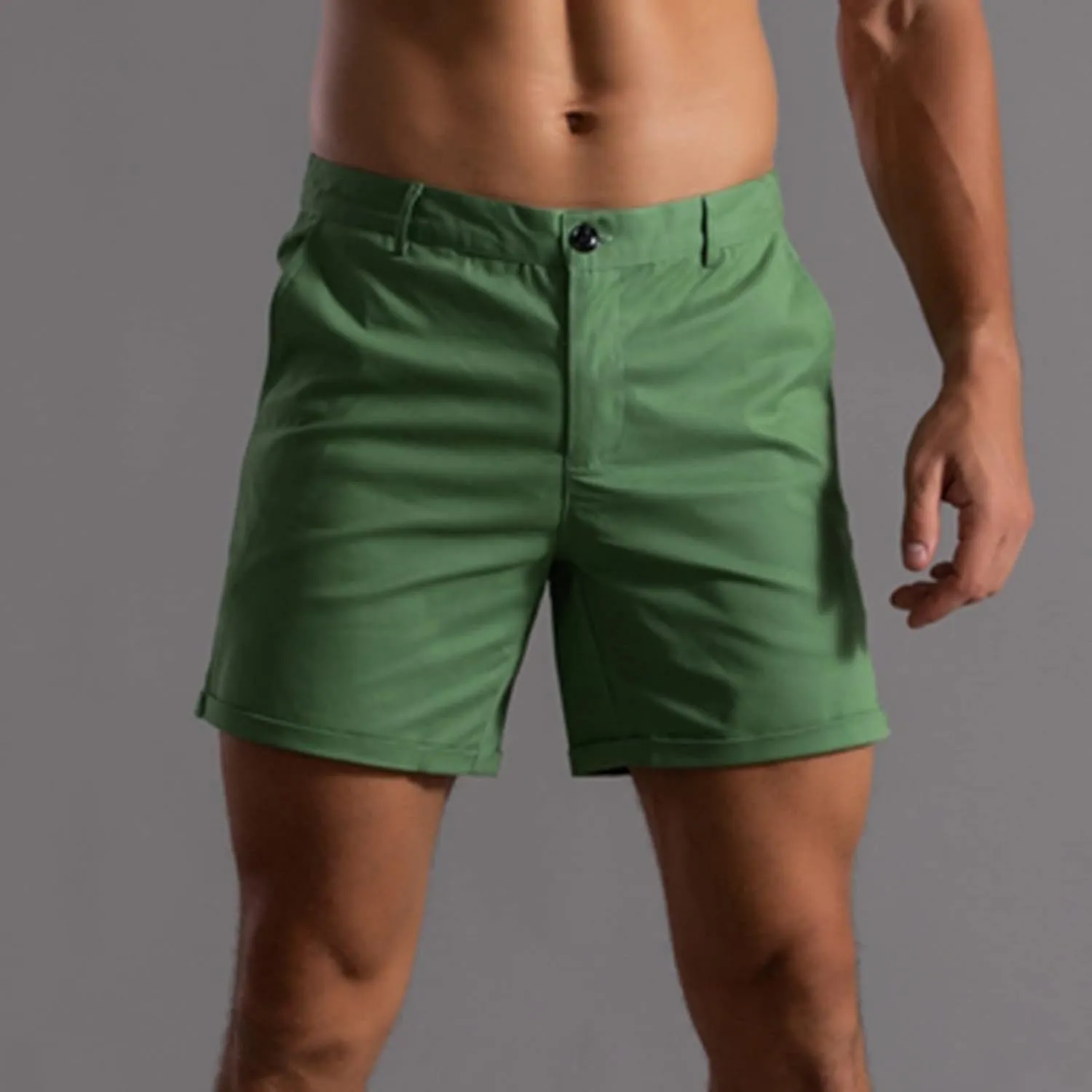 ZDOO Mens Flat Front Shorts Straight Leg Short Dress Pants Slim Fit Stretch Chino Shorts Business Casual Walk Shorts